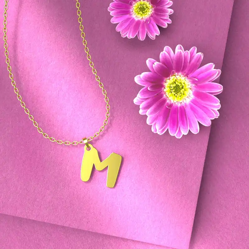 گردنبند طلا 18 عیار زنانه مدوپد مدل حرف M کد H3-1-1032