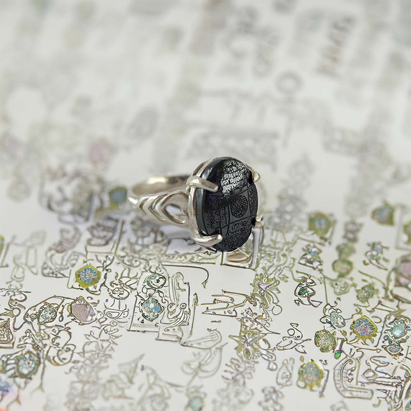 انگشتر نقره زنانه ملک زیور مدل چهار قل حدید کد 26