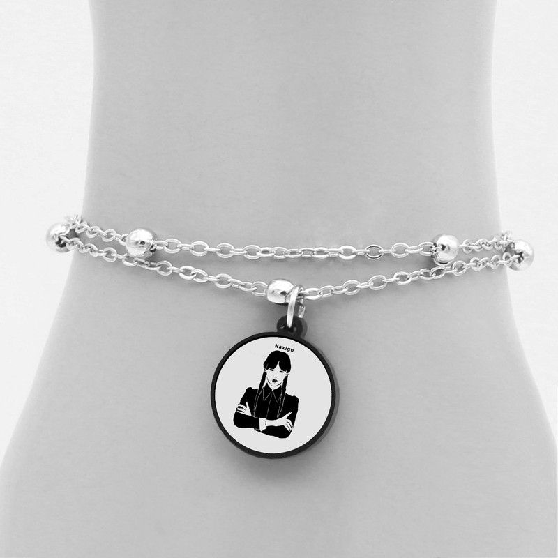 پابند زنانه ناکسیگو مدل شب تاب طرح Wednesday کد LB7454 پابند زنانه ناکسیگو مدل شب تاب طرح Wednesday کد LB7454