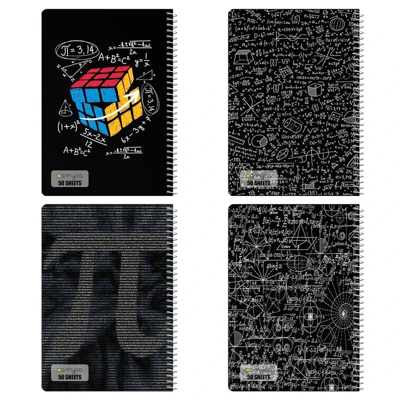 دفتر نقاشي 50 برگ کارنيکا طرح ریاضیات Mathematics کد 86113 مجموعه 4 عددی