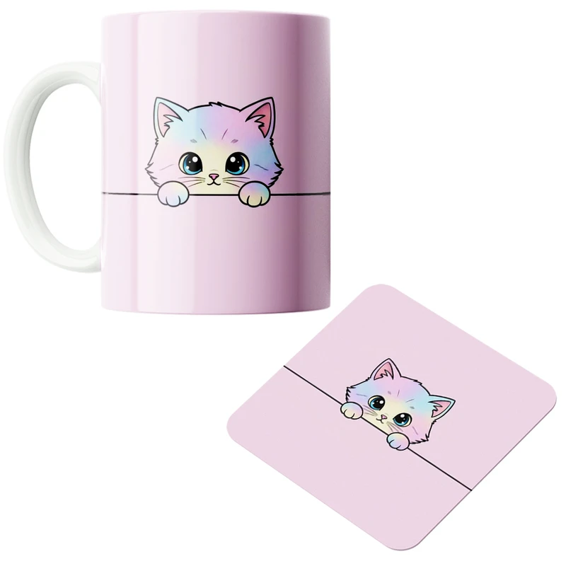 ماگ پاد آفرین مدل فانتزی کد  ۶۶ به همراه زیر لیوانی