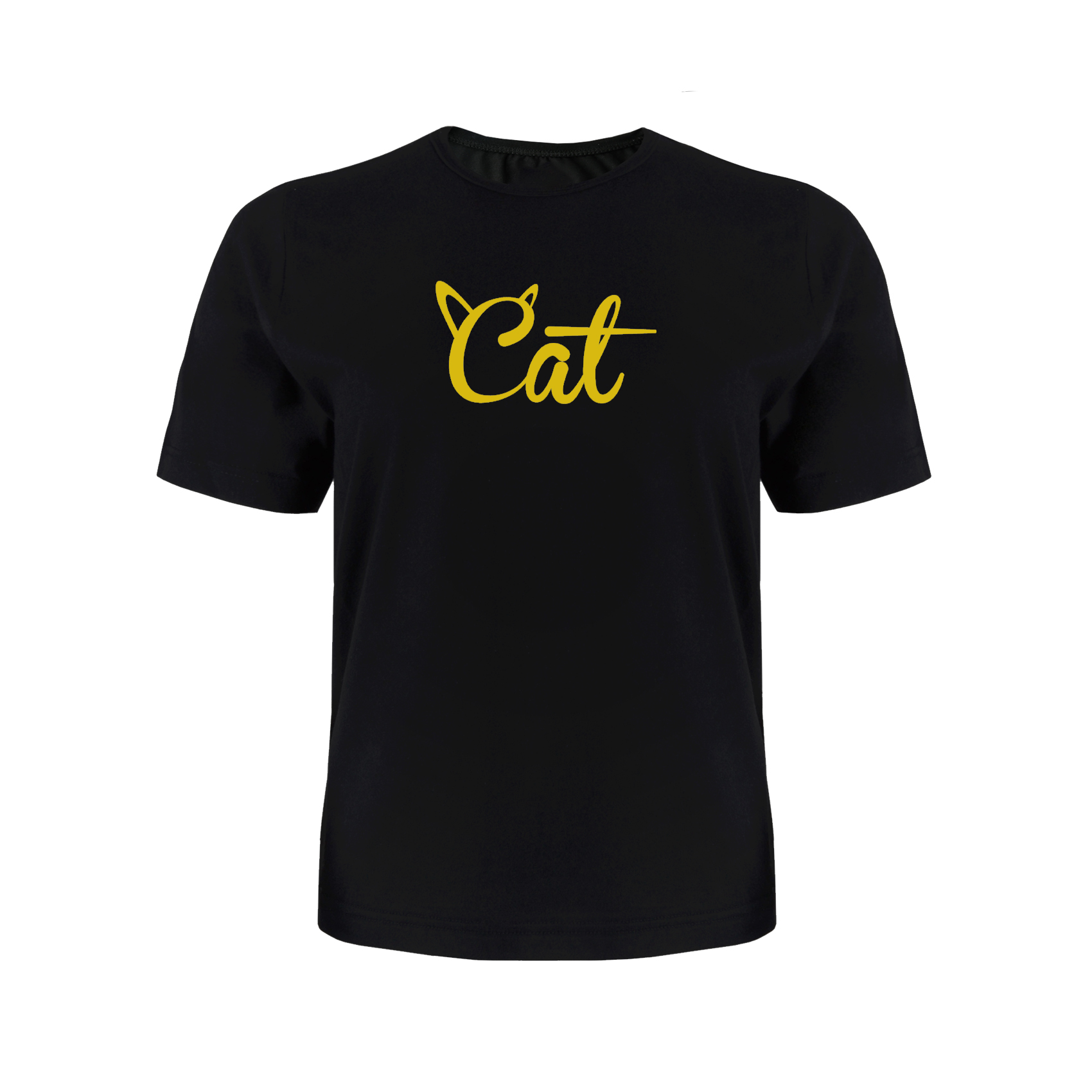 تی شرت آستین کوتاه پسرانه مدل CAT کد P040 رنگ مشکی