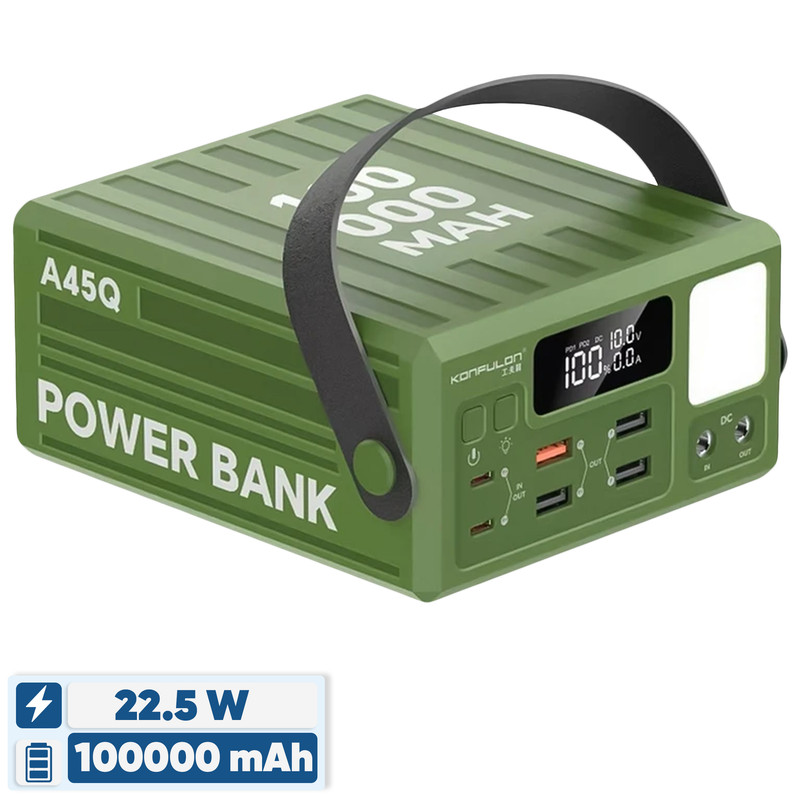 پاوربانک 22.5 وات کانفلون مدل A45Q ظرفیت 100000 میلی آمپر ساعت