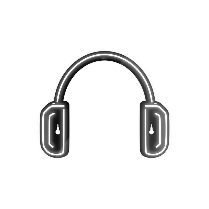 چراغ دیواری نئون دیزاین طرح Headphone-BL_WHT