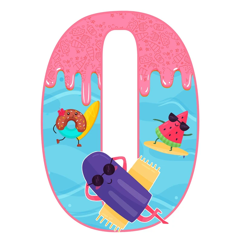 استند رومیزی تولد مدل عدد 0 طرح بستنی کد 1083