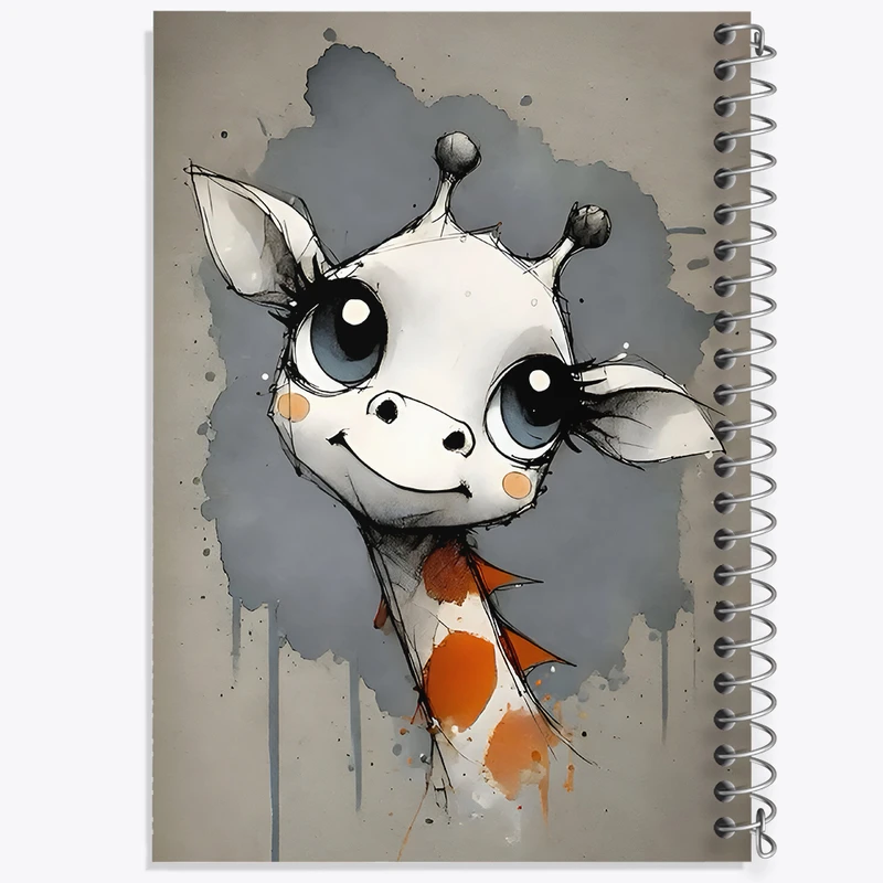 دفتر مشق 50 برگ خندالو طرح زرافه بامزه کد F7920