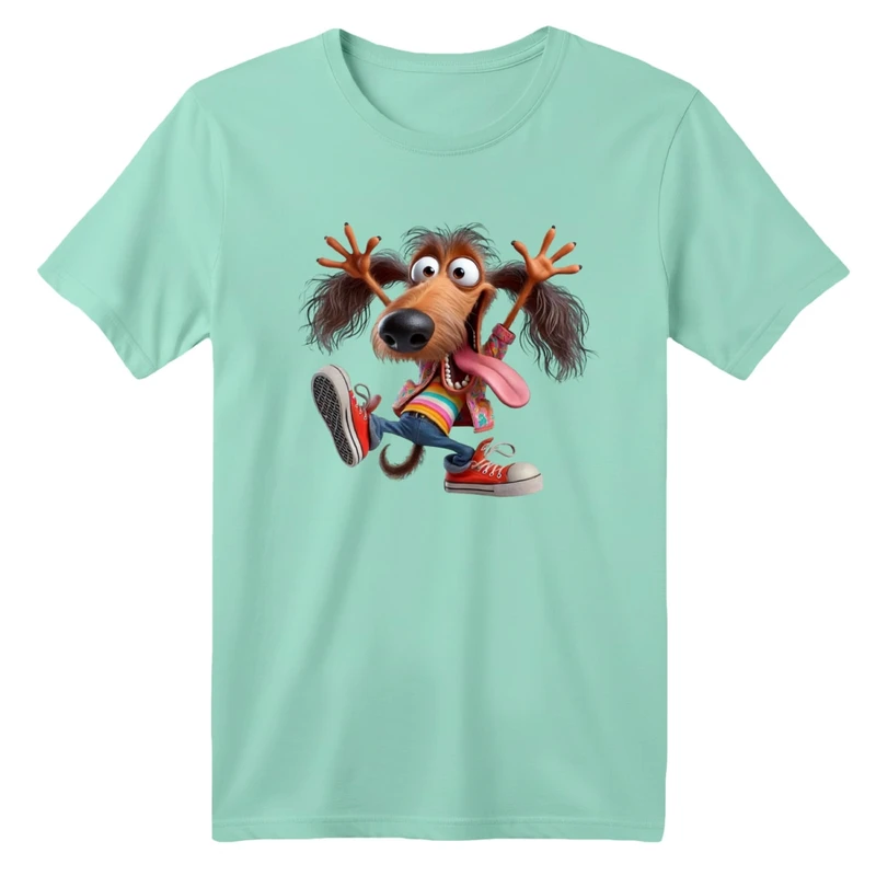 تی شرت آستین کوتاه بچگانه مدل سگ شاد