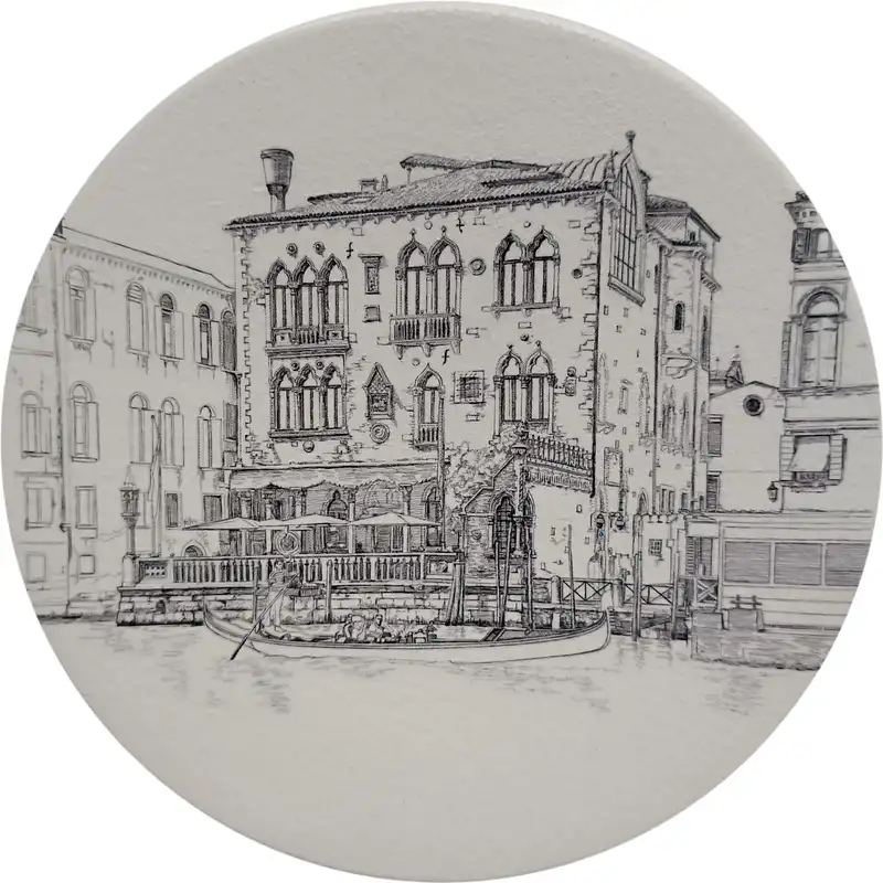 بشقاب دیوارکوب سفالی مدل منظره کد 5