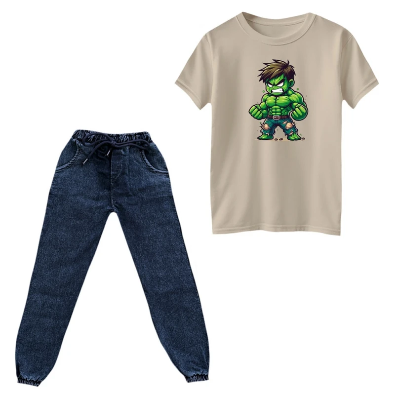 ست تی‌شرت و شلوار پسرانه مدل هالک کد 4