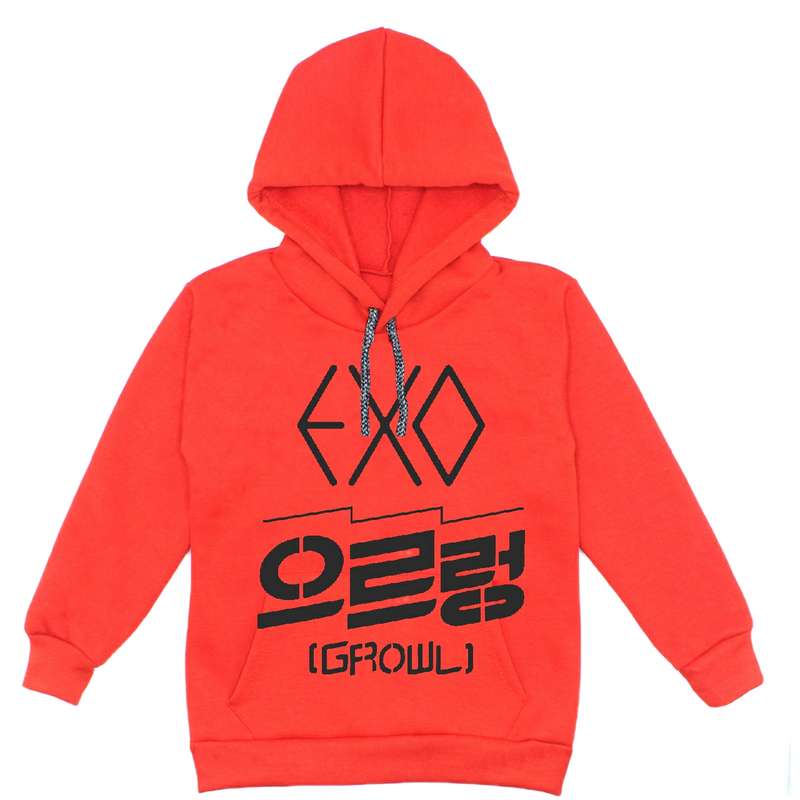 هودی پسرانه مدل  W23 EXO رنگ قرمز  
