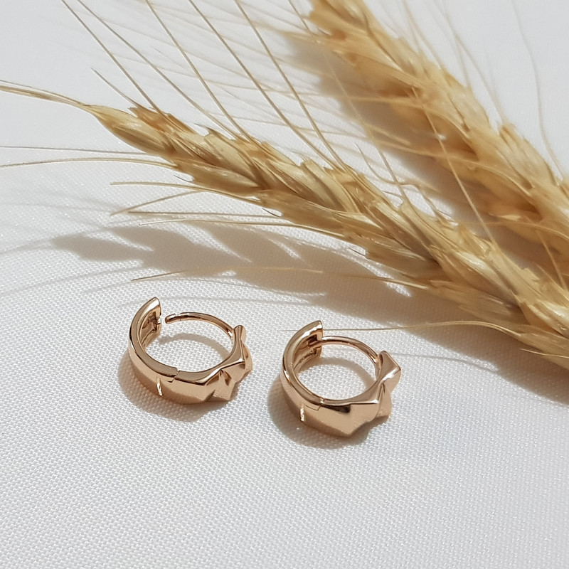 گوشواره زنانه ژوپینگ مدل زاویه دار آینه ای 407