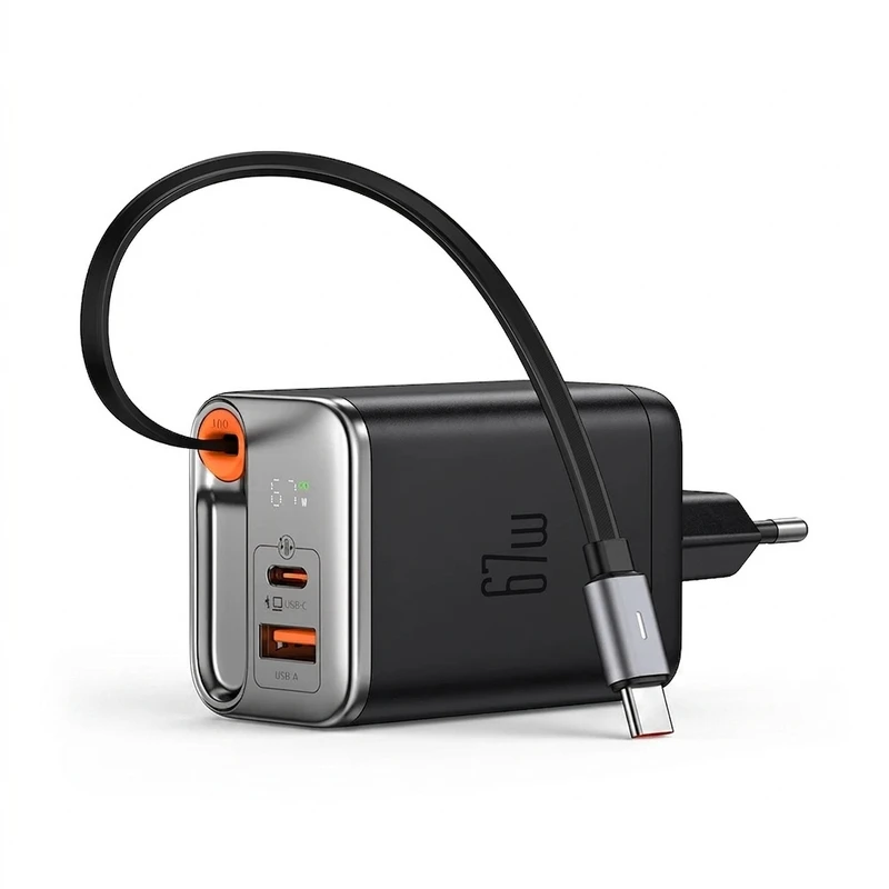 شارژر دیواری 67 وات مک دودو مدل ch-4100 به همراه کابل متصل به بدنه usb-c