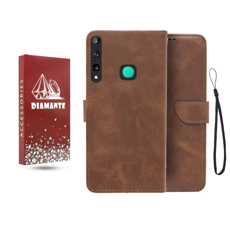کیف کلاسوری دیامانته مدل جاکارتی بنددار مناسب برای گوشی موبایل هواوی Y6P به همراه بند آویز