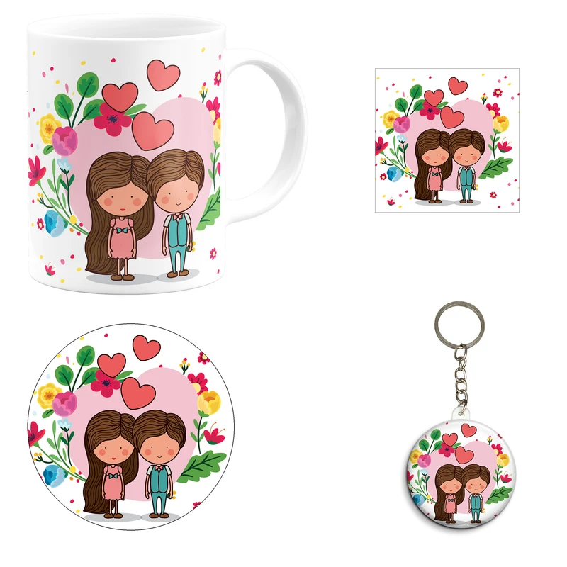 ست هدیه ماگ مدل ماه تولد شهریور طرح دخترانه کد A4 مجموعه 4 عددی