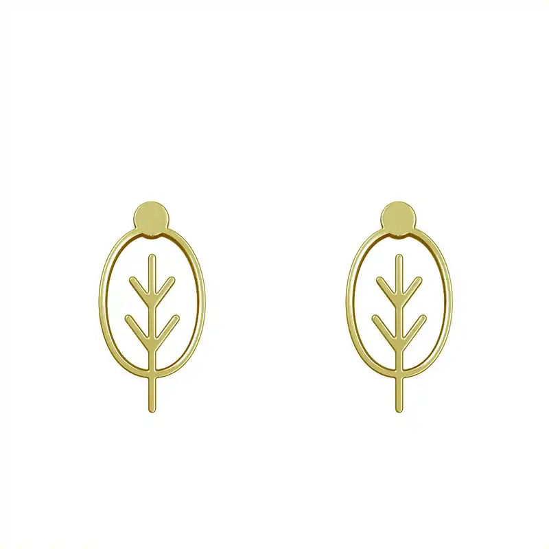 گوشواره طلا 18 عیار زنانه مدوپد مدل برگ کد GA1-16011