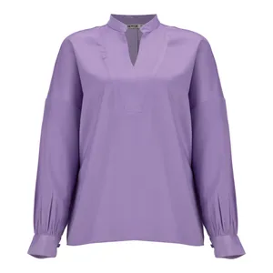 بلوز آستین بلند زنانه سرژه مدل 204535 رنگ یاسی