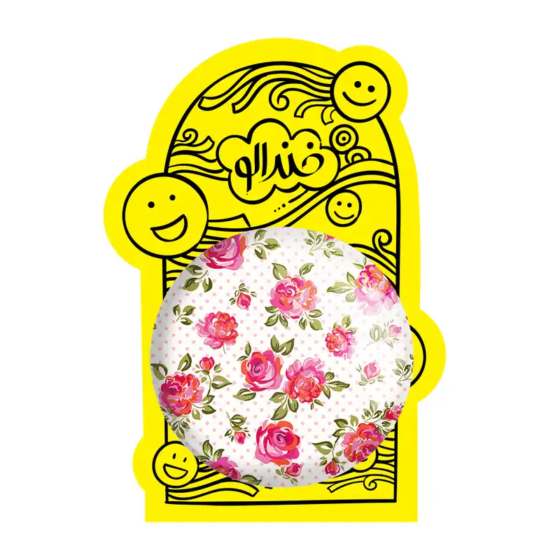 آینه جیبی خندالو طرح گل گلی مدل تاشو کد 2212