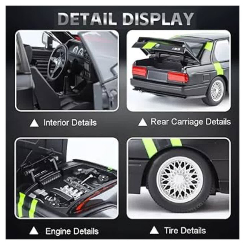 ماکت ماشین ناب سل مدل بی ام و فلزی چراغدار BMW E30 M3 NAAB001 به همراه جاسوییچی