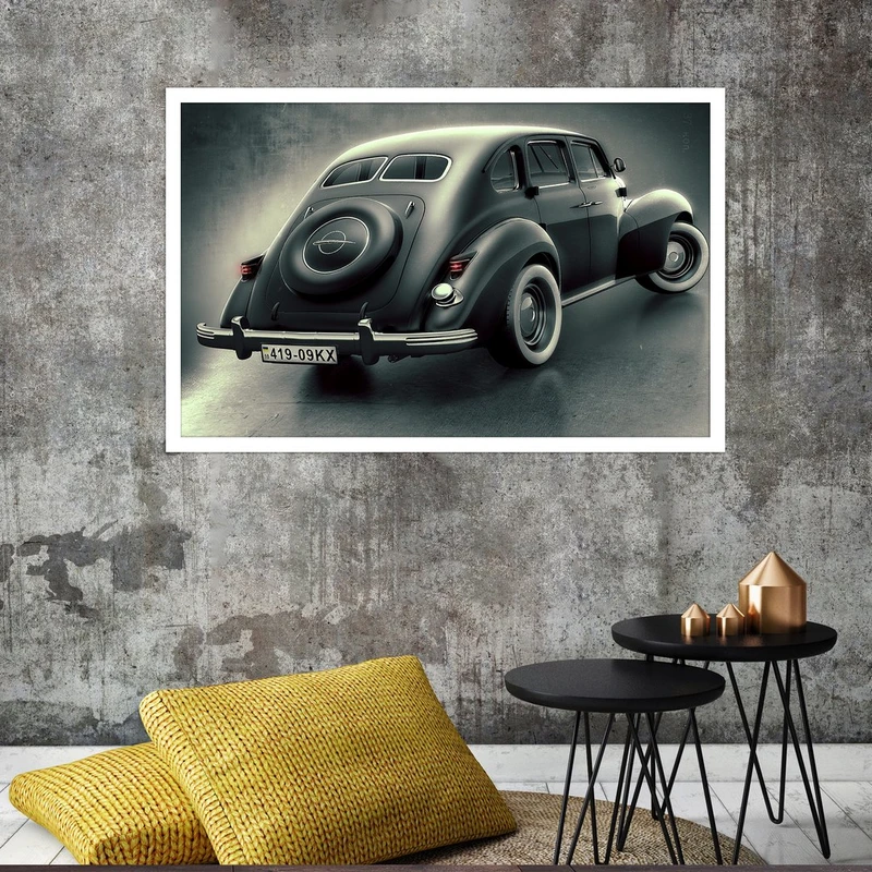 تابلو بکلیت طرح ماشین قدیمی فولکس مدل W-S4578