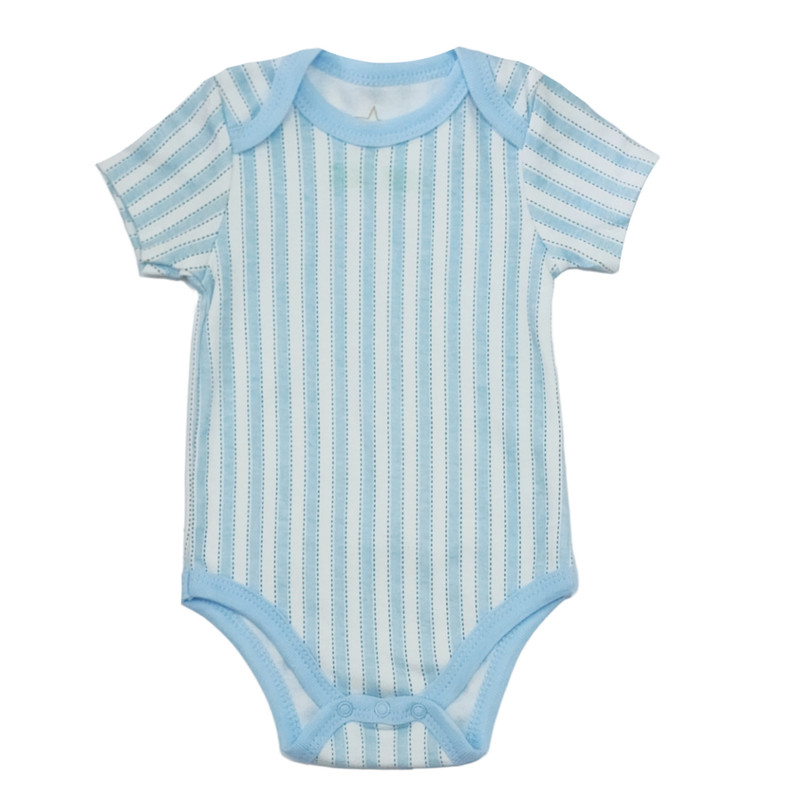 بادی آستین کوتاه نوزادی مدل 6218 رنگ آبی روشن