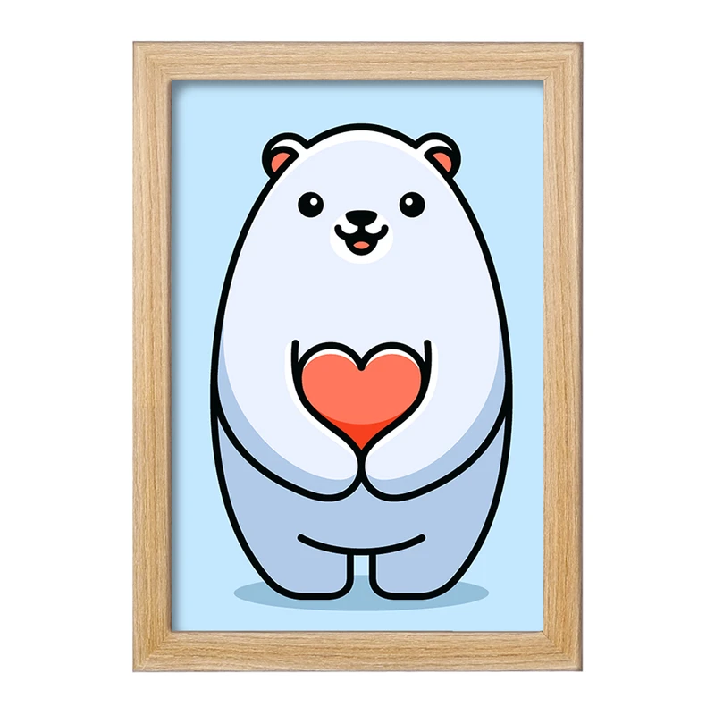 تابلو خندالو مدل حیوانات بامزه خرس قطبی کد 28209