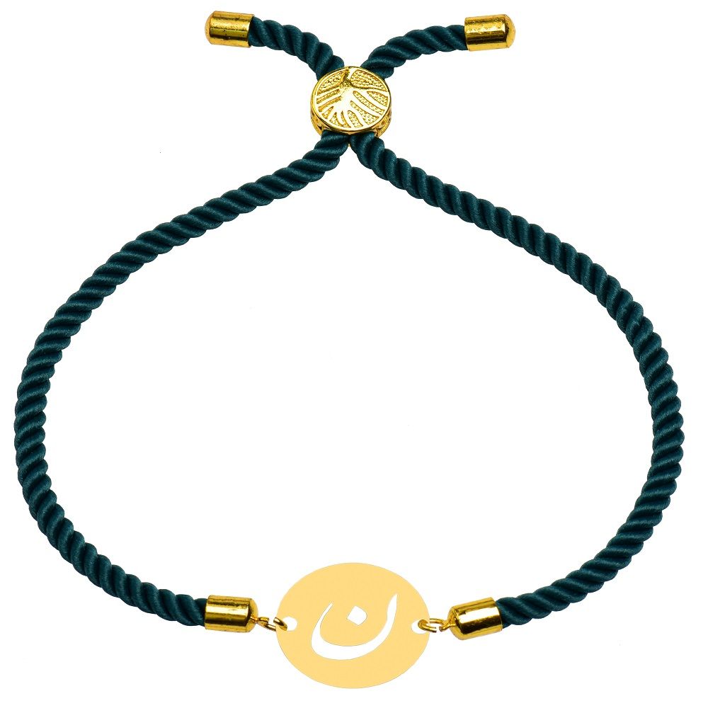 دستبند طلا 18 عیار زنانه کرابو طرح حرف ن مدل kr101463 -  - 1