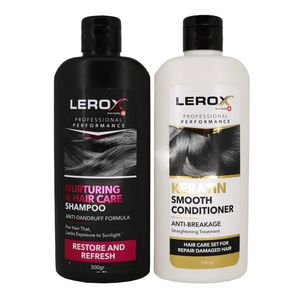 نقد و بررسی شامپو مو لروکس مدل Nurturing &amp; Hair Care حجم 300 میلی لیتر به همراه نرم کننده مو لروکس مدل Keratin حجم 300 میلی لیتر توسط خریداران