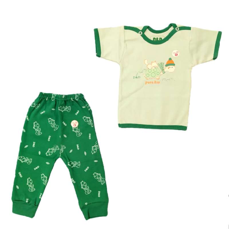 ست تی شرت و شلوار نوزادی مدل لاک‌پشت