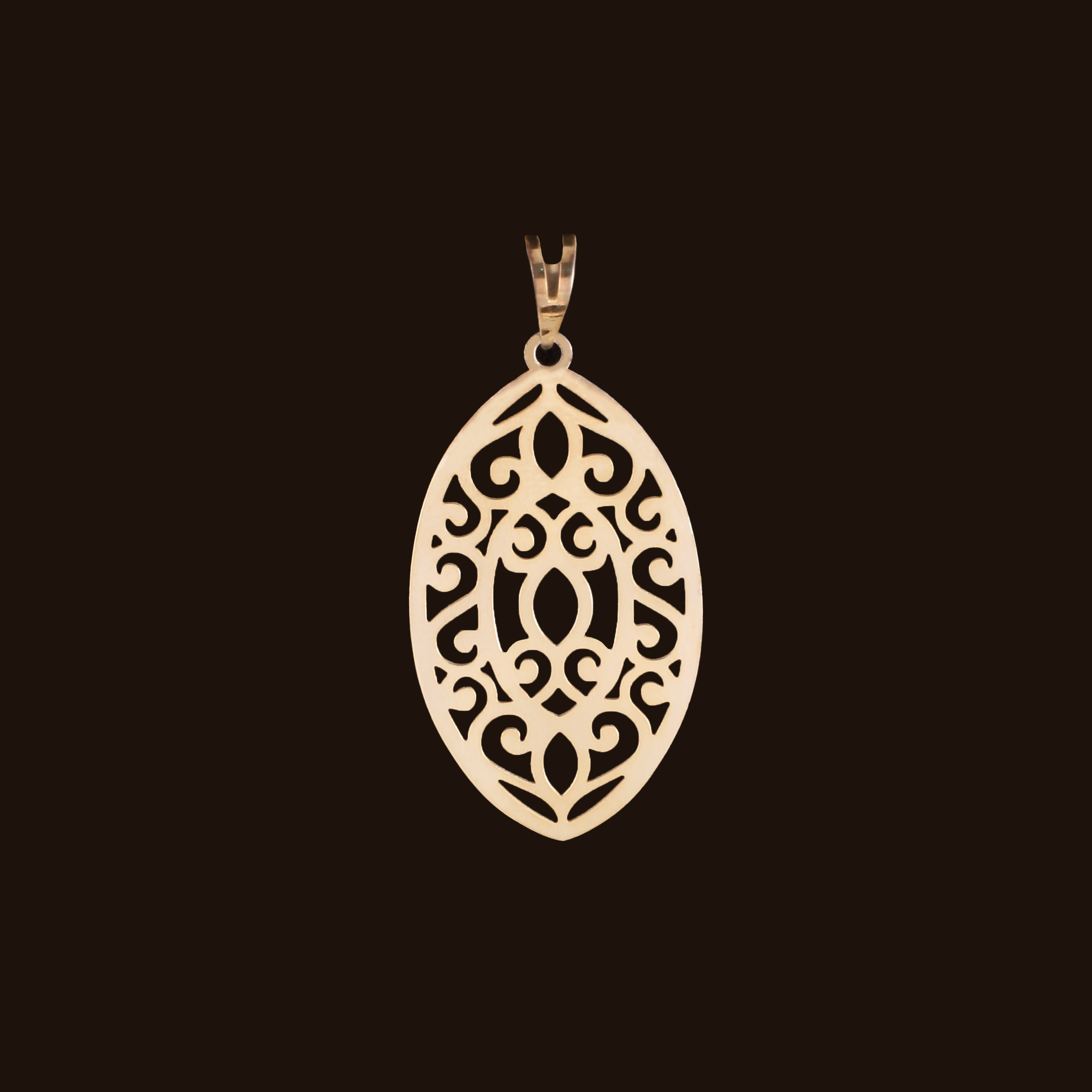 آویز گردنبند طلا 18 عیار زنانه آمانژ مدل اسلیمی کد D10298