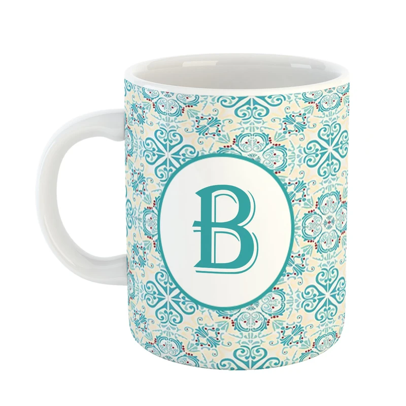 ماگ پادآفرین مدل فانتزی طرح حرف B کد 30