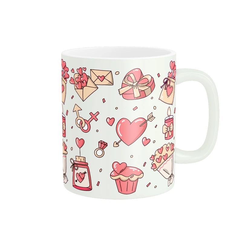 ماگ پادآفرین مدل عشق طرح قلب LOVE گل کد PM1641