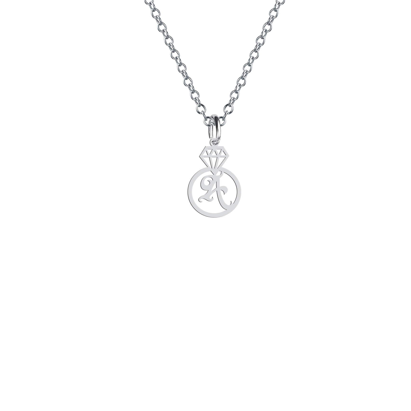 گردنبند هایکا طرح الماس و A مدل s.ha2-835