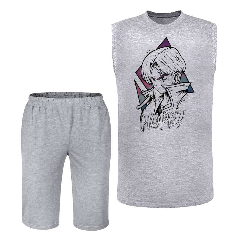 ست تاپ و شلوارک مردانه مدل انیمه کد J55