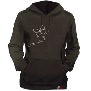 هودی زنانه مدل  پروانه کد T05 رنگ نوک مدادی