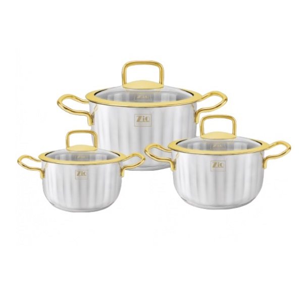 سرویس قابلمه استیل 6 پارچه زیو مدل ZCS-1506-22