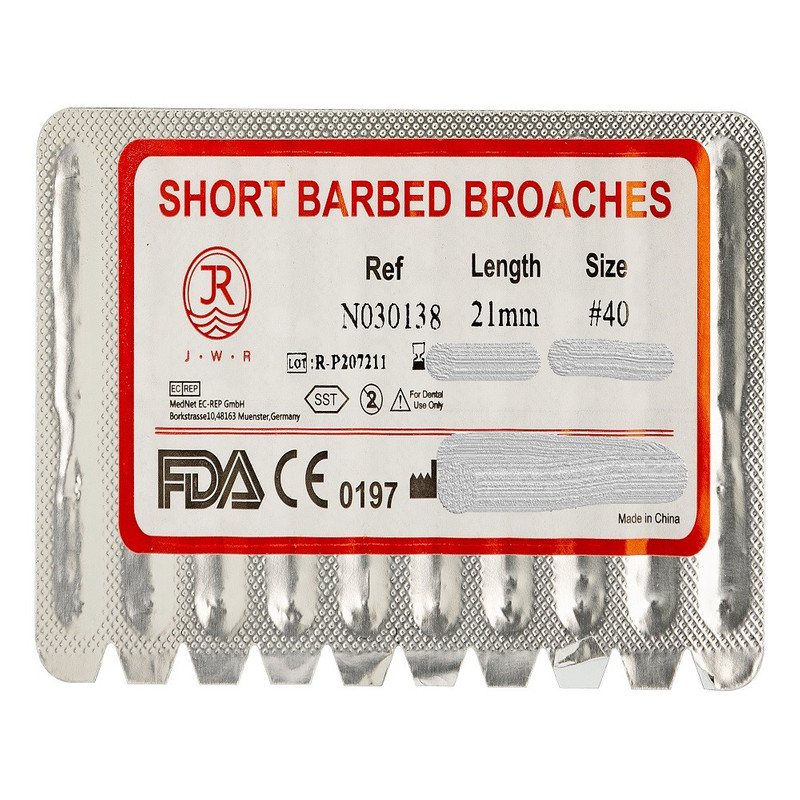باربروچ دندانپزشکی جی دبلیو آر مدل Broache-40 بسته 10 عددی