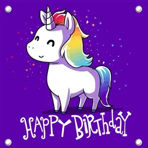 بنر تولد طرح اسب تک شاخ کد BnArt-32