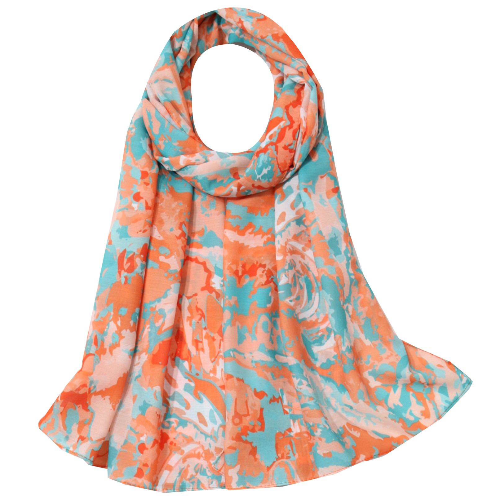 شال زنانه مدل تابستانه آبرنگی ساده کد a-3082 -  - 1