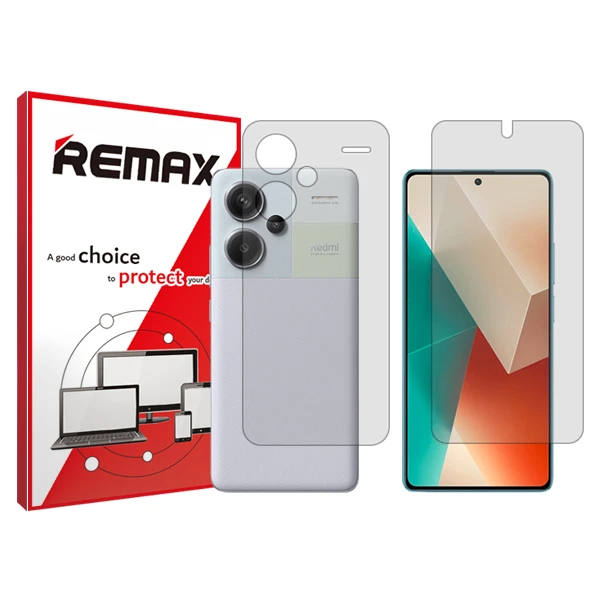 محافظ صفحه نمایش شفاف ریمکس مدل Hygel مناسب برای گوشی موبایل شیائومی Redmi Note 13 Pro Plus به همراه محافظ پشت گوشی