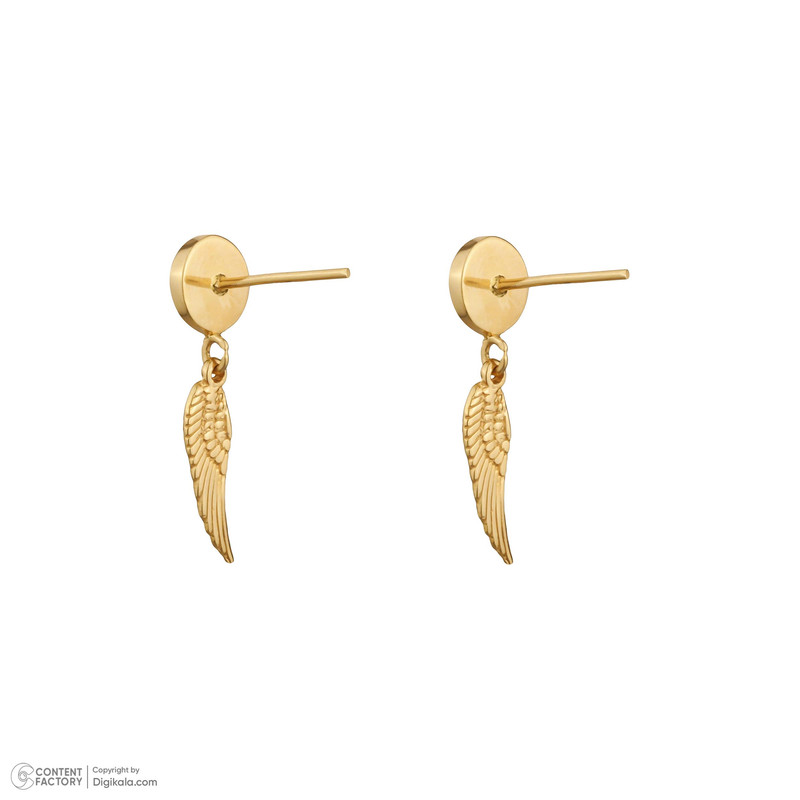 گوشواره میخی طلا 18 عیار زنانه تاج مدل A313-1 چشم نظر - 3