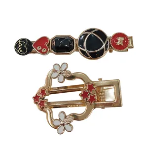 گیره مو زنانه مدل مجلسی فلزی نگینی بسته 2 عددی