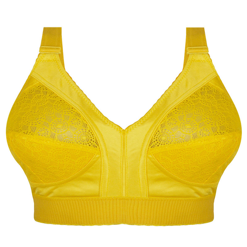 سوتین زنانه پرجامدا مدل گیپور 125011010 رنگ زرد