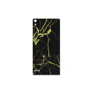 MAHOOT Graphite-Gold-Marble Cover Sticker for Huawei Ascend P6