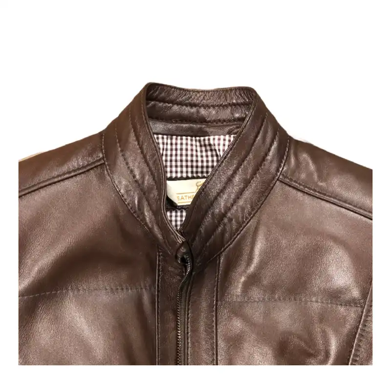 کت مردانه سرزمین چرم مدل آرمان کد 151037 رنگ قهوه ای