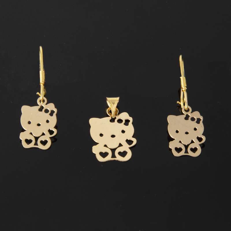 نیم ست طلا 18 عیار دخترانه کد 67111