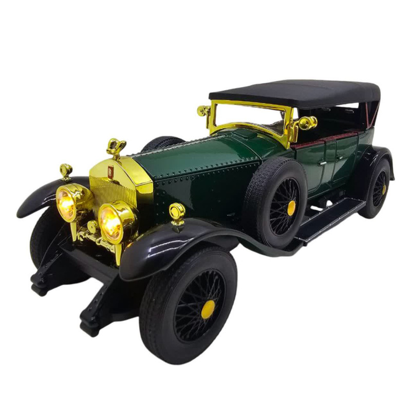 ماکت ماشین کلاسیک رولزرویس ناب سل مدل Classic metal Rolls-Royce with lights فلزی چراغدار عقب‌کش با سقف کروک و درهای بازشو
