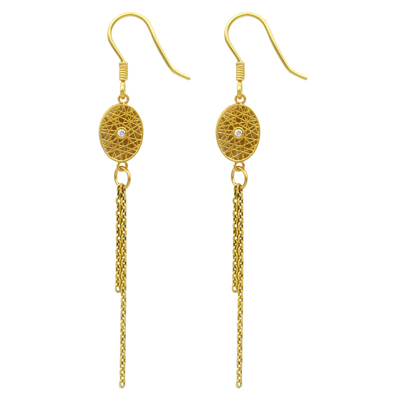 گوشواره طلا 18 عیار زنانه مانچو مدل efgs027 - 2