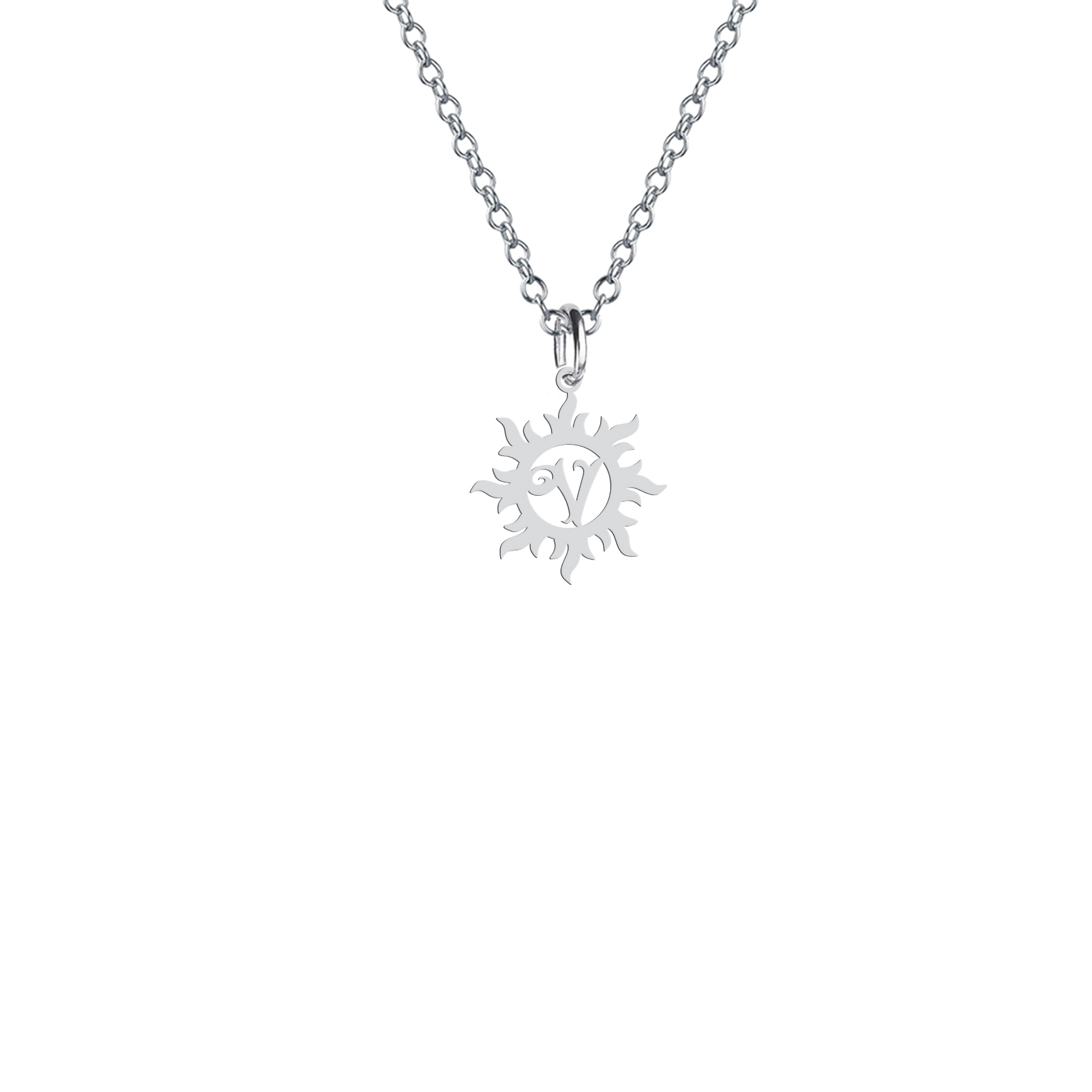 گردنبند هایکا طرح خورشید و حرف W مدل s.ha2-830