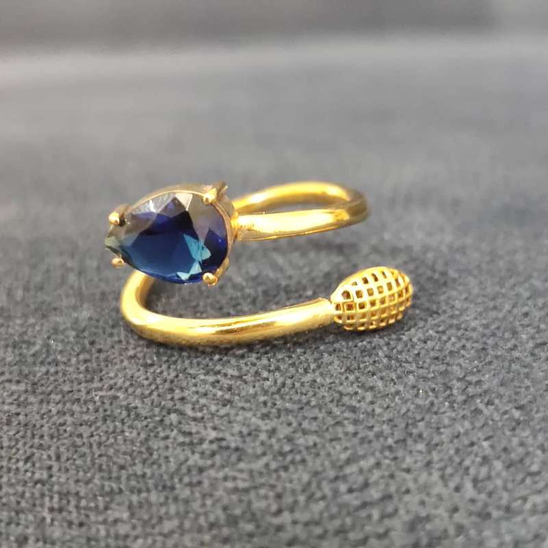  انگشتر طلا 18 عیار زنانه قیراط طرح بیضی کد GH330