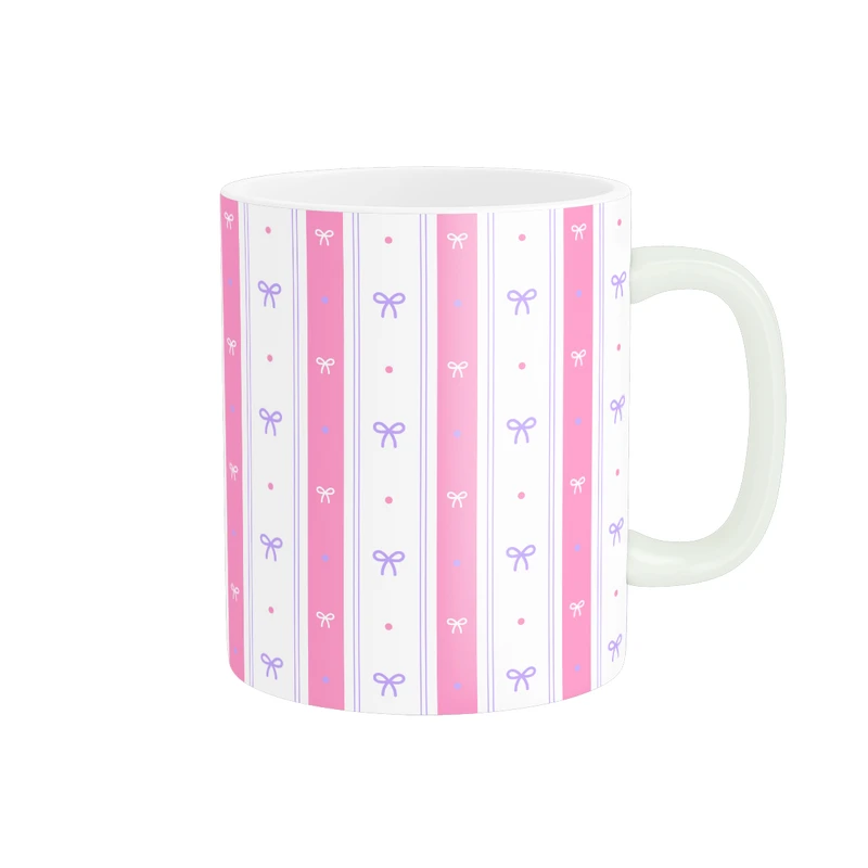 ماگ پاد آفرین طرح فانتزی پاپیون مدل راه راه مینیمال کد MD-F77